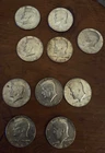 10 Kennedy Half Dollars 1965 - 1969 40% Silver