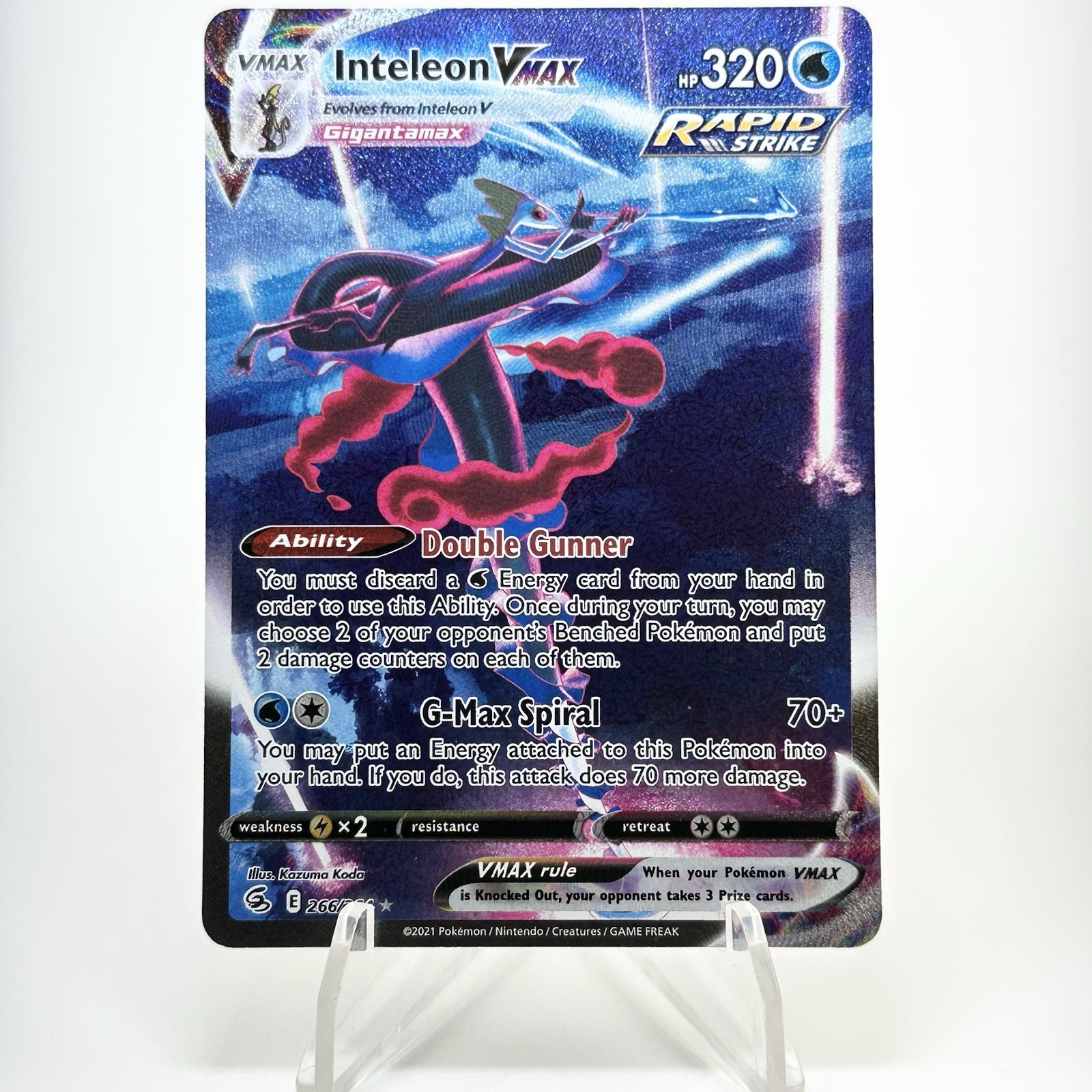 Pokemon TCG Fusion Strike Inteleon VMAX Alternate Art Secret #266/264 Near Mint