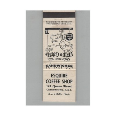 Matchbook Cover Esquire Coffee Shop Charlottetown PEI