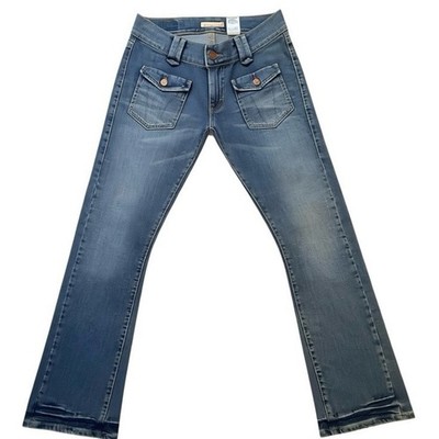 Vintage Levi s 504 Slouch Flare Jeans Y2K Low Rise Distressed Denim  7 Grunge
