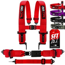 1pc 50 Cal Racing Harness 3 Red Sfi 16.1 5 Point Harness Seat Belt