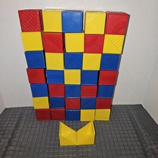 1970s VINTAGE TUPPERWARE Interlocking Blocks SET OF 36 Primary Colors Excellent