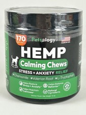 Hemp Calming Chews for Dogs Chamomile Valerian Root Anxiety Relief Stress 170ct