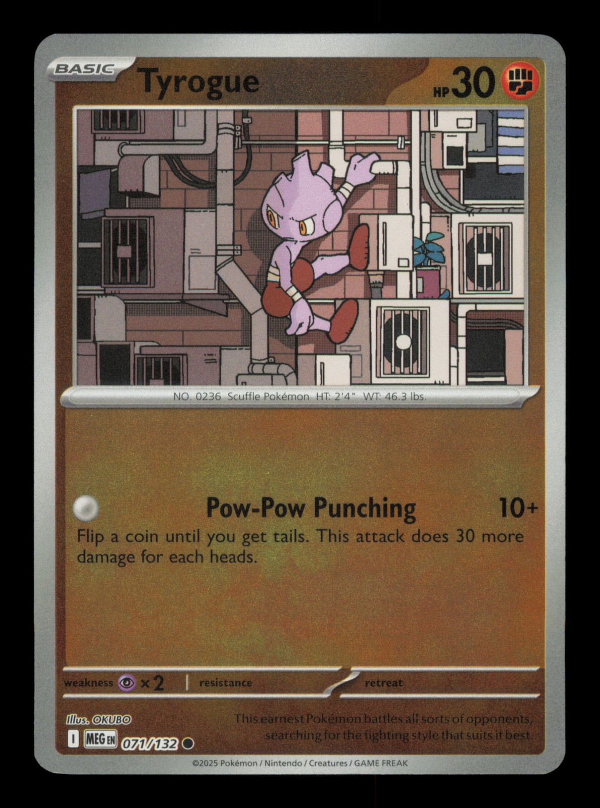 Tyrogue Common ME01: Mega Evolution 071/132 Reverse Holo NM