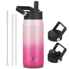 20oz Insulated Stainless Steel Water Bottle with 3 Lids, Leakproof BPA-Bottle...