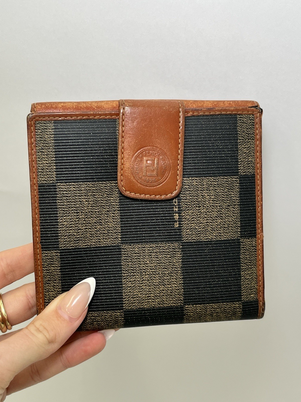 Authentic Vintage Fendi Pequin Check Bifold Wallet – 1980s/90s – Good image 2