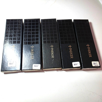 5 NEW OLD STOCK PARKER 45 FOUNTAIN PENS IN ORIGINAL BOXES