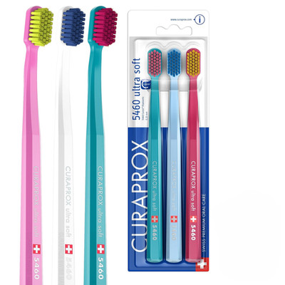 Curaprox CS 5460 Ultra Soft Toothbrush Genuine Swiss Dental Care - 3Count