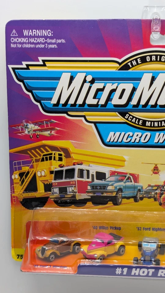 RARE Micro Machines 1999 Hasbro Pink Willys Pickup #1 Hot Rods Collection SEALED - Image 2 of 4