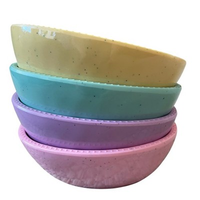 BUNNY & BEAN Easter Egg Shaped Melamine Tidbit Bowls 5x3.5 Set of 4 Pastel New