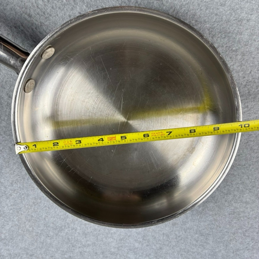 Wolfgang Puck Bistro Collection Lot of 3 Stainless Steel Pans and Fryer 2 Lids