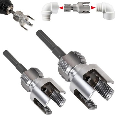 PVC Pipe Threading Tool Kit 1/2 & 3/4 Inch Drill Compatible Thread Cutter