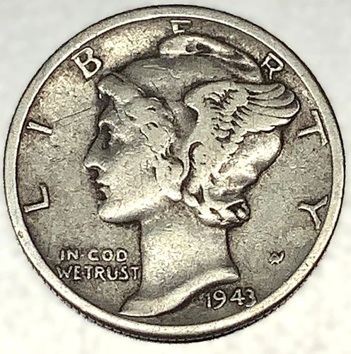 1943-P Mercury Dime 10c Good Circulated Condition 90% Silver US Coin - 3268