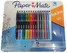 Paper Mate InkJoy Gel Pens, 15 Count, Assorted Colors Bright Metallic Medium Tip