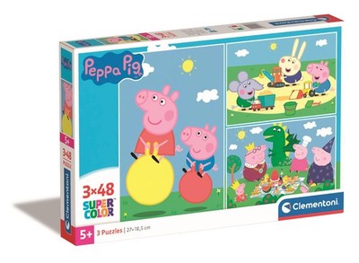 Peppa Pig 3 x 48 Stück Puzzle Set George Peppa und Familie Puzzle 5+