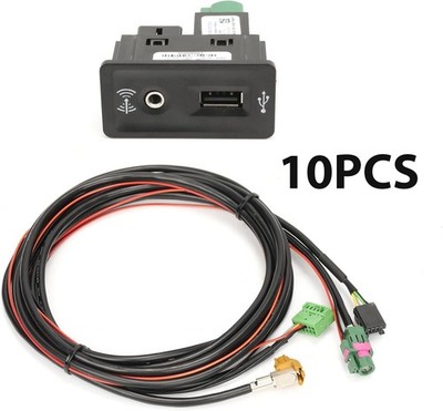 10PCS For VW Golf MIB2 Radio CarPlay MDI USB AUX AMI Switch Plug Set 5G0035222E