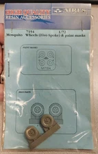 Aires Hobby Models 1/72 DeHavilland Mosquito Wheels (5 Spoke) & Paint Mask 7154