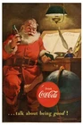 🎅 Vintage Coca-Cola Santa Poster - 24x36” - Mid-century Modern Decor