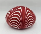 Murano Satin Glass Pulled Feather Paperweight Vintage Hand Made
