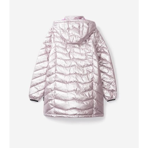 Noize Girls Claire Mid Length Puffer Jacket in Pink Metallic Large(12) MSRP $198 - Picture 2 of 6