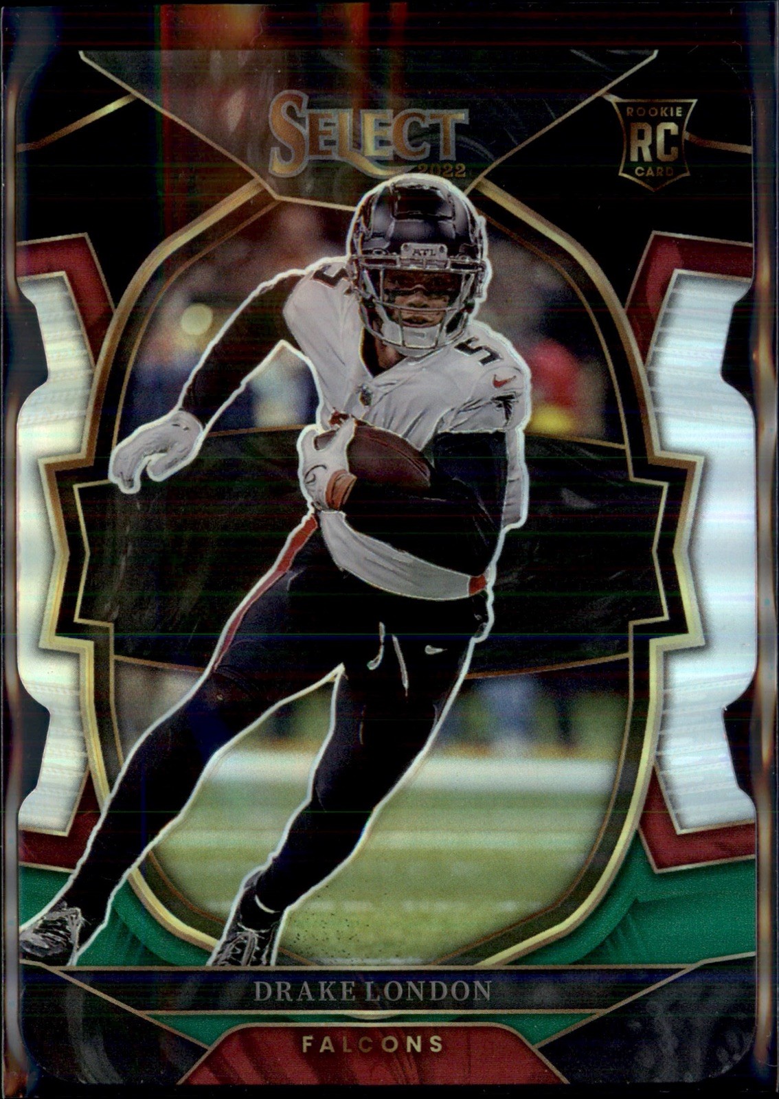 2022 Panini Select Drake London Concourse Silver Prizm Die-Cut Rookie #35 (RC)