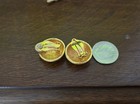 Vintage Gold Tone Dome Clip-On Earrings — photo 4