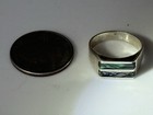 VTG Sterling Silver MEN MEXICO TAXCO Abalone Inlay Tapered Band Ring Size 8.5 5g — photo 4