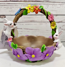 Vintage Kmart Resin Easter Bunny Purple Flora...