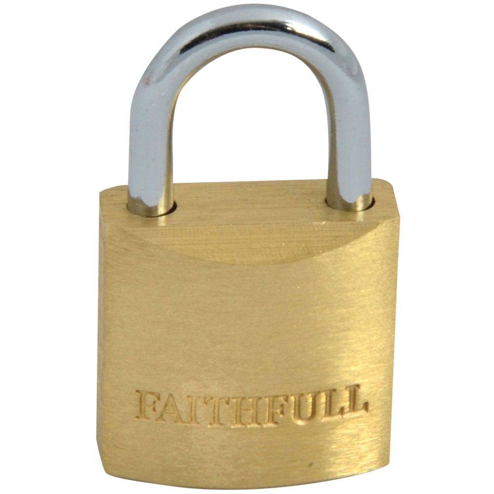 Faithfull Brass Padlock 20mm 3 Keys