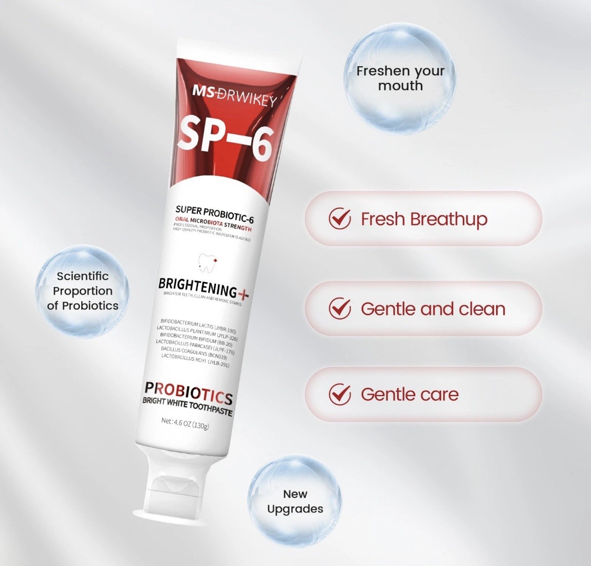 MSDRWIKEY SP-6 Probiotic Whitening Toothpaste  Brighten 3-Packs  FREE SHIPPING