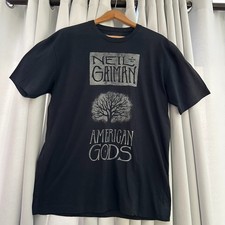 VTG Out of Print American Gods Graphic Tee Neil Gaiman Black Large Excellent