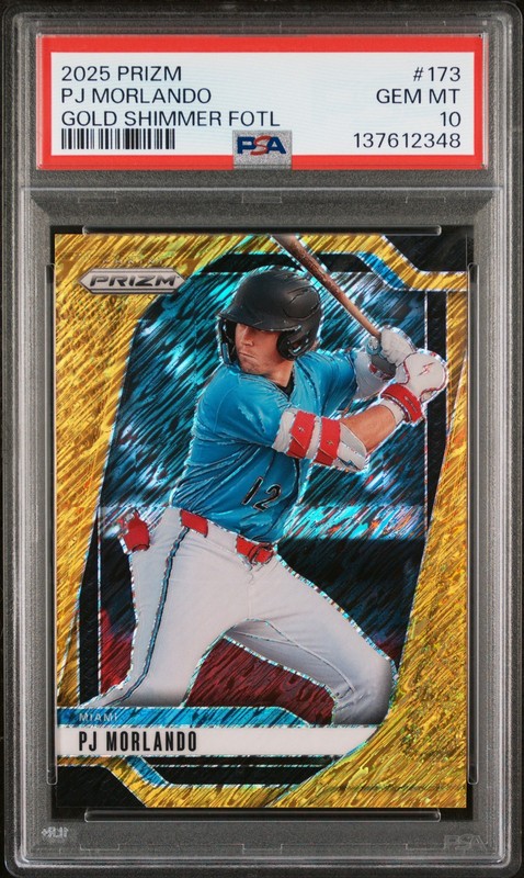 2025 PANINI PRIZM GOLD SHIMMER FOTL #173 PJ MORLANDO 2/7 PSA 10