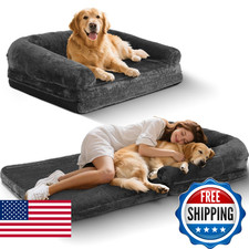 Foldable Human Dog Bed, Orthopedic Memory Foam, 2-in-1 Calming, 75"x45"