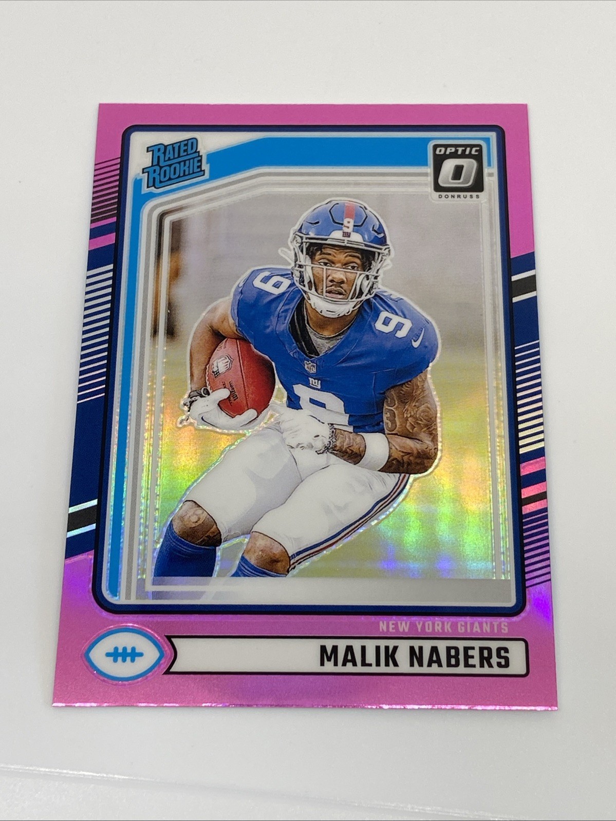 2024 Panini Donruss - Rated Rookie Malik Nabers #383 Optic Preview Pink Prizm...