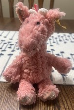 Steiff Giraffe Plush Cuddly Friends Pink Stuffed Animal with Button 8 1/2"