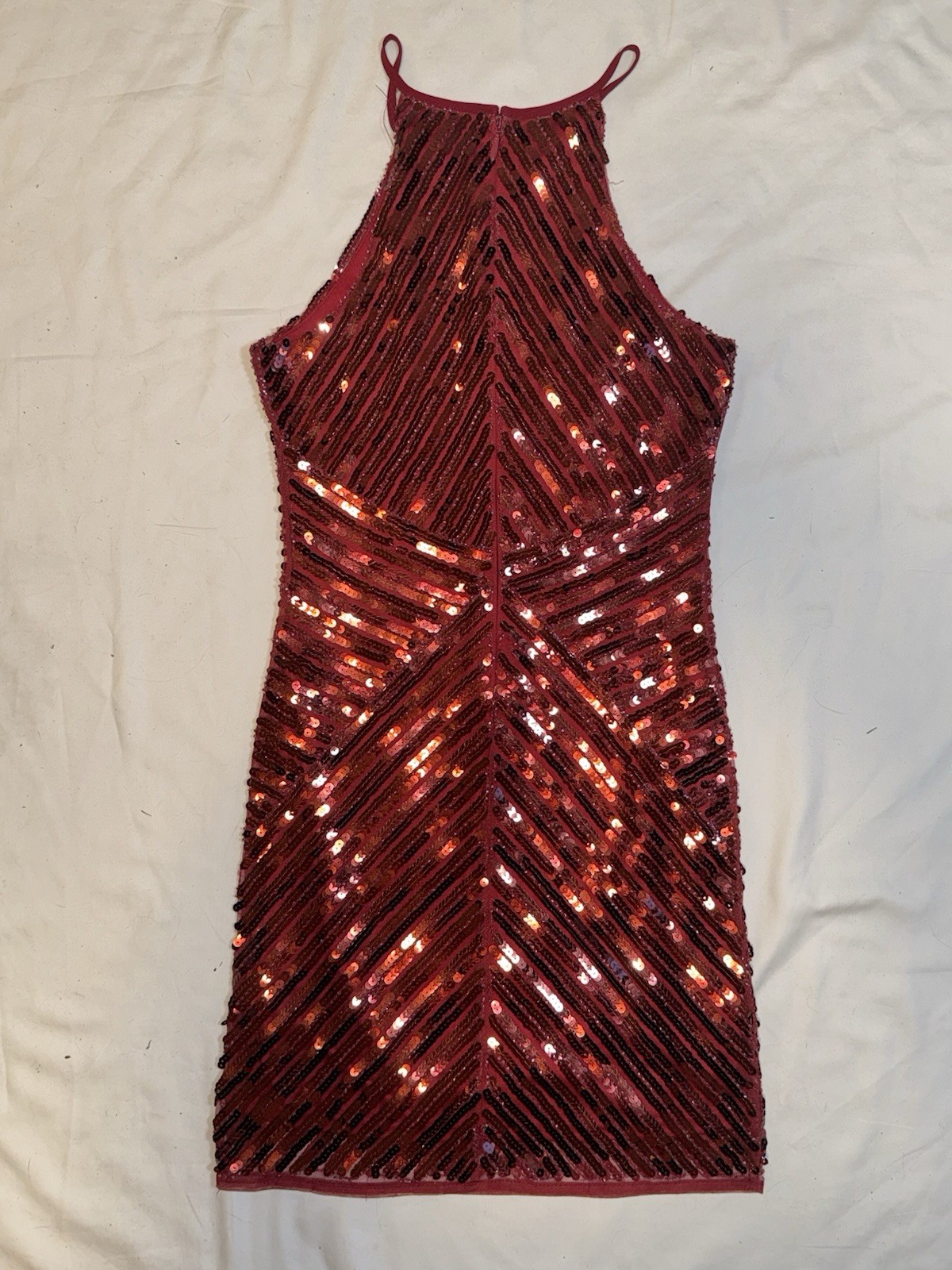 Lulu’s Red Sequin Spaghetti Strap Mini Cocktail V… - image 2