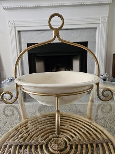 Vintage McCoy Pottery Bowl #7515 USA Cream Mixing Serving Utility Ware  W/ Stand