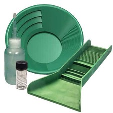 Gold pan kit Pocket Sized TPR Plastic Green Sluice Box - 12"X3"x5.5" 12" Green P