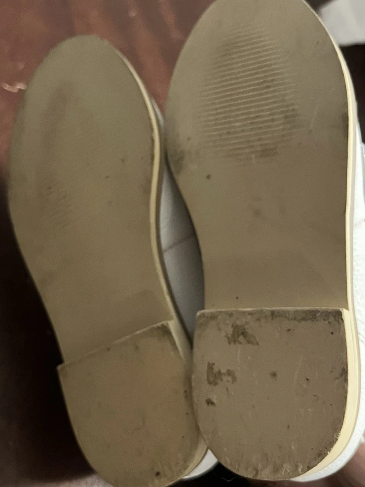 Janie and Jack Zapatos de Vestir Iglesia Cuero Blanco Penny Mocasines Niños Pequeños Talla 2T Foto 4 de 4