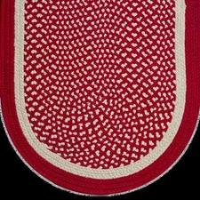 RED & CREAM COUNTRY BRAIDED AREA RUG & RUNNER MANY SIZES AVAILABLE!!