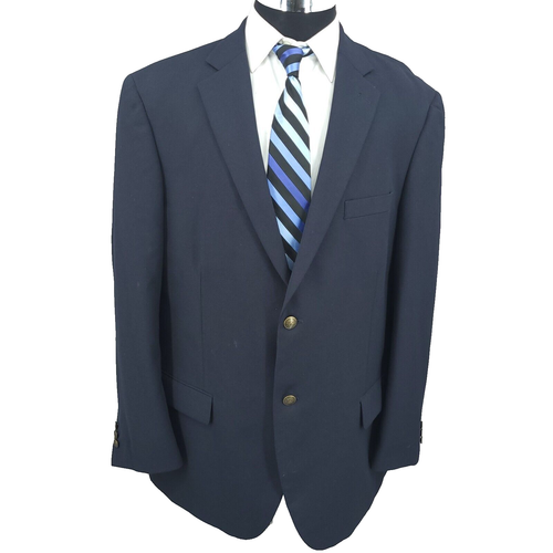 Dockers Sports Coat Mens 48R Blue Blazer Jacket 2 Gold Buttons Vented