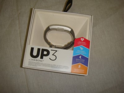 JAWBONE UP3  HEART RATE BRACELET WRIST BAND GREY/SILVER CROSS AS-IS -READ!