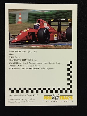 1991 ProTrac's Formula One #119 Alain Prost | eBay