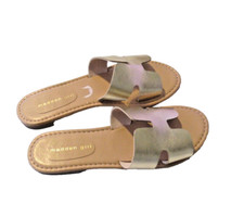 Madden Girl, Fairview Gold Metallic Slide Sandal, NEW, Size 9