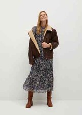 BNWT: Flower print MIDI dress from MANGO: SIZE: UK 12: COLOUR: BLUE MIX