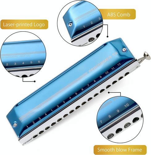 EASTTOP Upgrade Chromatic Harmonica Key of C 16 Hole 64 Tone Professional New AU - Picture 3 of 7