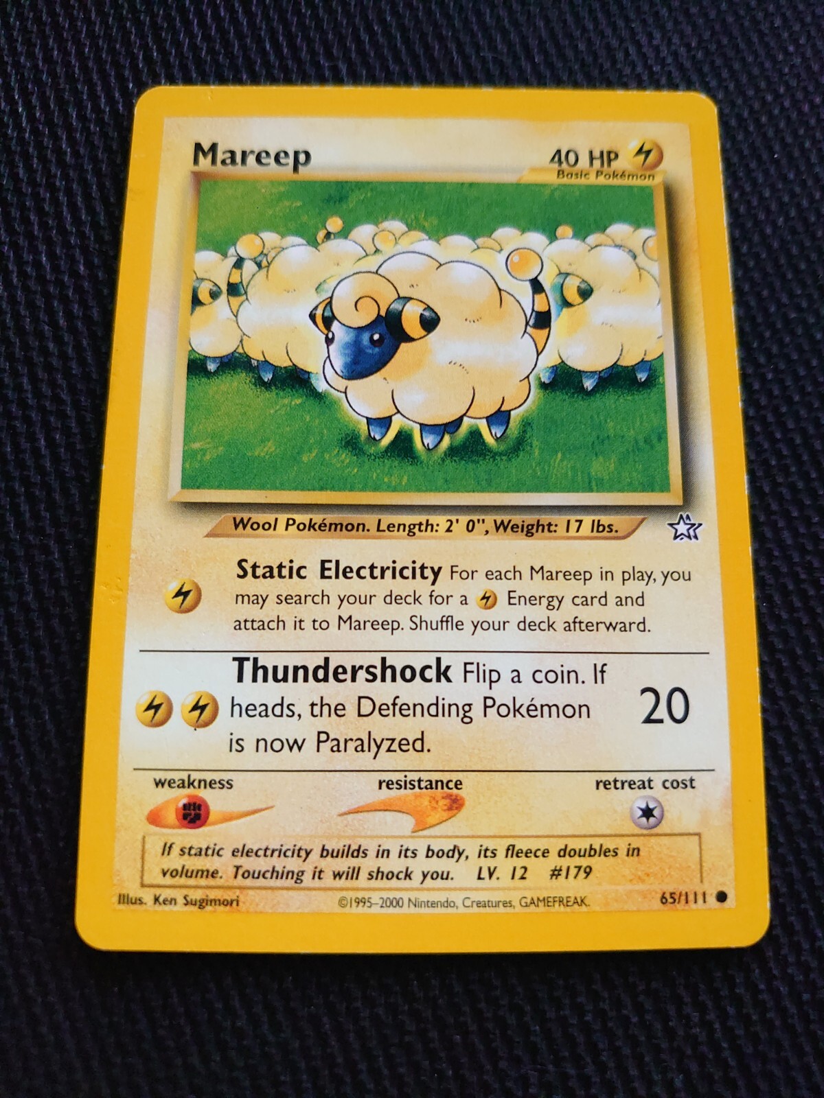 Pokémon TCG Mareep Neo Genesis 65 Regular Unlimited Common