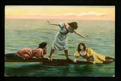 Women postcard Bathing beach beauties seashore Jones Supply Co. 
