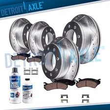 325MM Front Rear Drilled Rotors+ Ceramic Pads for Silverado Sierra 3500 3500HD