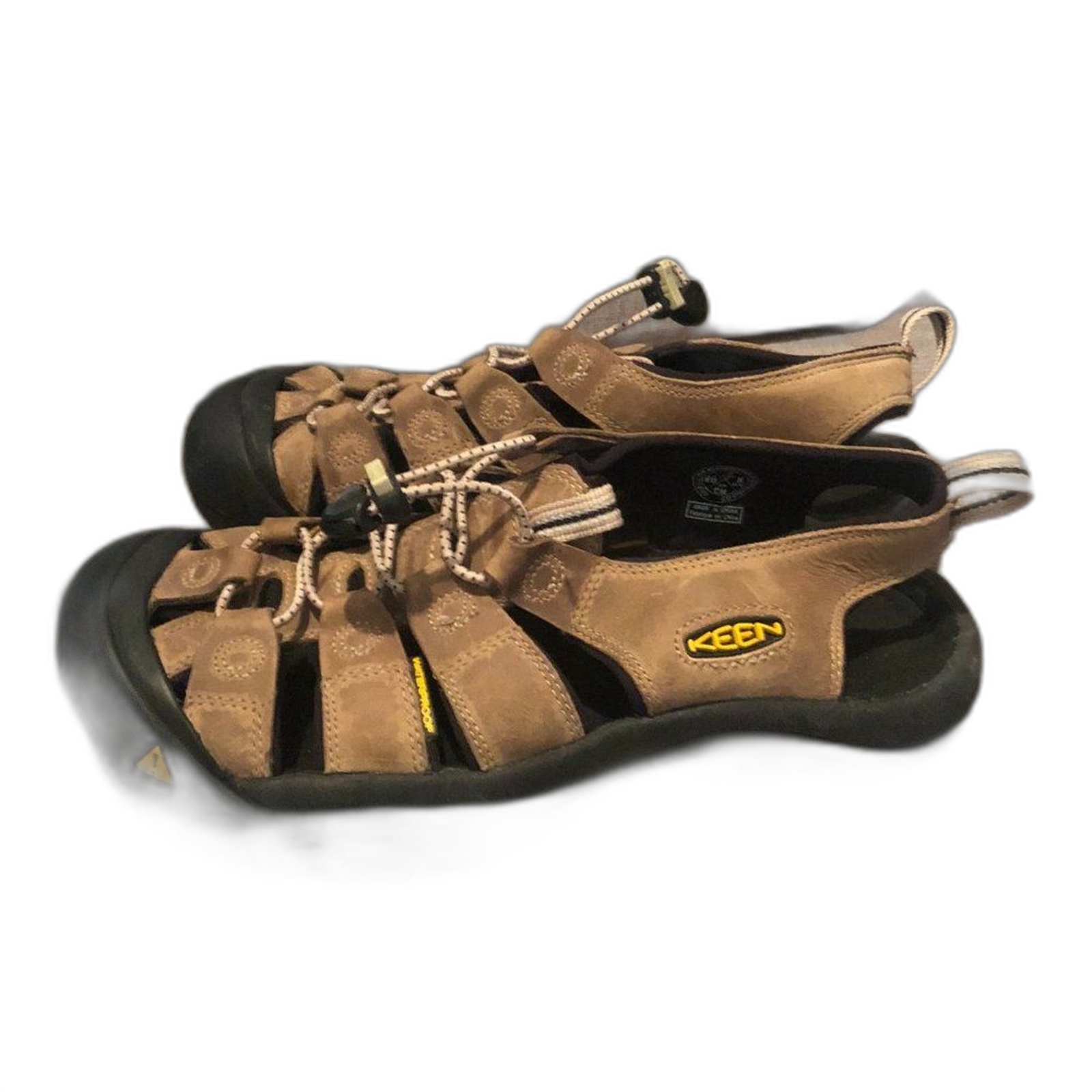 Sandali da trekking Keen da uomo Newport H2 impermeabili in pelle marrone taglia 9